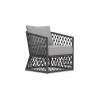 Azzurro Amelia Club Chair In Matte Charcoal Frame and Fog Cushion - Angled