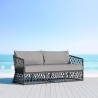 Azzurro Amelia 3 Seat Sofa In Matte Charcoal Aluminum Frame and Ash All-Weather Rope - Lifestyle