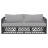 Azzurro Amelia 3 Seat Sofa In Matte Charcoal Aluminum Frame and Ash All-Weather Rope - Front