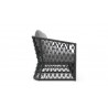 Azzurro Amelia 3 Seat Sofa In Matte Charcoal Aluminum Frame and Ash All-Weather Rope - Side