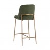 Sunpan Zeke Counter Stool Antique Brass in Bergen Olive - Back Side Angle