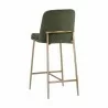 Sunpan Zeke Counter Stool Antique Brass in Bergen Olive - Back Side Angle - Sunpan Zeke Counter Stool Antique Brass in Bergen Olive - Back Side Angle