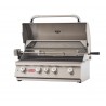 Bull BBQ 30" Angus Drop In Grill w/light LP/NG - 4 Burner - Angled and Opened Lid Close-up