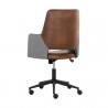 Sunpan Ian Office Chair - Bravo Cognac/Salt and Pepper Tweed  - Back Side Angle