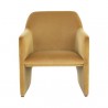 Sunpan Doreen Lounge Chair in Lux Moon Dust - Diamond Ocher - Front Angle