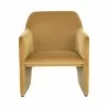 Sunpan Doreen Lounge Chair in Lux Moon Dust - Diamond Ocher - Front Angle - Sunpan Doreen Lounge Chair in Lux Moon Dust - Diamond Ocher - Front Angle