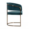 Sunpan Marris Dining Armchair Gold-Danny Teal - Side Angle