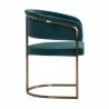 Sunpan Marris Dining Armchair Gold-Danny Teal - Side Angle - Sunpan Marris Dining Armchair Gold-Danny Teal - Side Angle