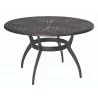 Woodard Apollo Round Umbrella Dining Table - Angled - Woodard Apollo Round Umbrella Dining Table - Angled