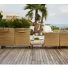 Cane-Line Arch Coffee Table W/Teak Table Center View - Cane-Line Arch Coffee Table W/Teak Table Center View