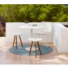 Cane-Line Area Table/Stool Teak White / Aluminum Stool
