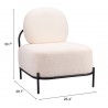 Arendal Accent Chair in Vanilla- seat dimension