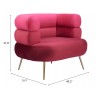 Arish Accent Chair in Red- Seat Dimension