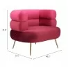 Arish Accent Chair in Red- Seat Dimension - Arish Accent Chair in Red- Seat Dimension