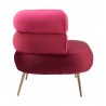 Arish Accent Chair in Red- Side view 2