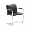 Arlo Side Chair Black Leather - Angled