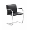 Arlo Side Chair Black Leather - Angled - Arlo Side Chair Black Leather - Angled
