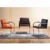 Arlo Side Chair Black/Brown/Tan Leather 