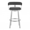 Armen Living Lorin Faux Leather And Brushed Stainless Steel Swivel Bar Stool 008
