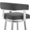 Armen Living Lorin Faux Leather And Brushed Stainless Steel Swivel Bar Stool 010