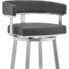 Armen Living Lorin Faux Leather And Brushed Stainless Steel Swivel Bar Stool 011