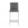 Pinellas Vintage Gray Faux Leather and Brushed Stainless Steel Bar Stool 04