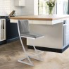 Pinellas Vintage Gray Faux Leather and Brushed Stainless Steel Bar Stool