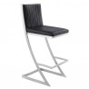 Pinellas Vintage Black Faux Leather and Brushed Stainless Steel Bar Stool 001