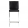 Pinellas Vintage Black Faux Leather and Brushed Stainless Steel Bar Stool 006