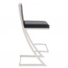 Pinellas Vintage Black Faux Leather and Brushed Stainless Steel Bar Stool