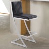 Pinellas Vintage Black Faux Leather and Brushed Stainless Steel Bar Stool 003