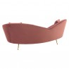 Armen Living Anabella Blush Fabric Upholstered Sofa with Brushed Gold Legs- Back View