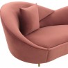 Armen Living Anabella Blush Fabric Upholstered Sofa with Brushed Gold Legs- Half