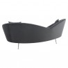 Armen Living Anabella Gray Fabric Upholstered Sofa with Brushed Gold Legs- Back