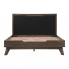Armen Living Astoria Platform Bed Frame In Oak with Black Faux Leather In Brown 03