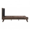 Armen Living Astoria Platform Bed Frame In Oak with Black Faux Leather In Brown 01