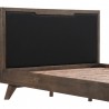 Armen Living Astoria Platform Bed Frame In Oak with Black Faux Leather In Brown 04