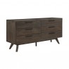 Armen Living Astoria Oak Dresser for Bedroom with 6 Drawers Front Angle