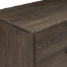 Armen Living Astoria Oak Dresser for Bedroom with 6 Drawers Top Corner