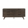 Armen Living Astoria Oak Dresser for Bedroom with 6 Drawers Front
