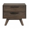 Armen Living Astoria Oak 2 Drawer Nightstand In Brown 01