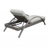 Armen Living Aloha Adjustable Patio Outdoor Chaise Lounge Chair In Grey/White Wicker And Cushions 8