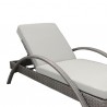 Armen Living Aloha Adjustable Patio Outdoor Chaise Lounge Chair In Grey/White Wicker And Cushions 9