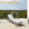 Armen Living Aloha Adjustable Patio Outdoor Chaise Lounge Chair In Grey/White Wicker And Cushions 01