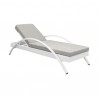 Armen Living Aloha Adjustable Patio Outdoor Chaise Lounge Chair In Grey/White Wicker And Cushions 17