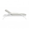 Armen Living Aloha Adjustable Patio Outdoor Chaise Lounge Chair In Grey/White Wicker And Cushions 10