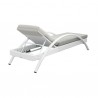 Armen Living Aloha Adjustable Patio Outdoor Chaise Lounge Chair In Grey/White Wicker And Cushions 14