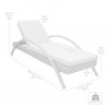 Armen Living Aloha Adjustable Patio Outdoor Chaise Lounge Chair In Grey/White Wicker And Cushions 16