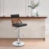 Armen Living Angelo Adjustable Swivel Faux Leather & Walnut Wood Bar Stool with Chrome Base