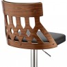 Armen Living Angelo Adjustable Swivel Faux Leather & Walnut Wood Bar Stool with Chrome Base 08